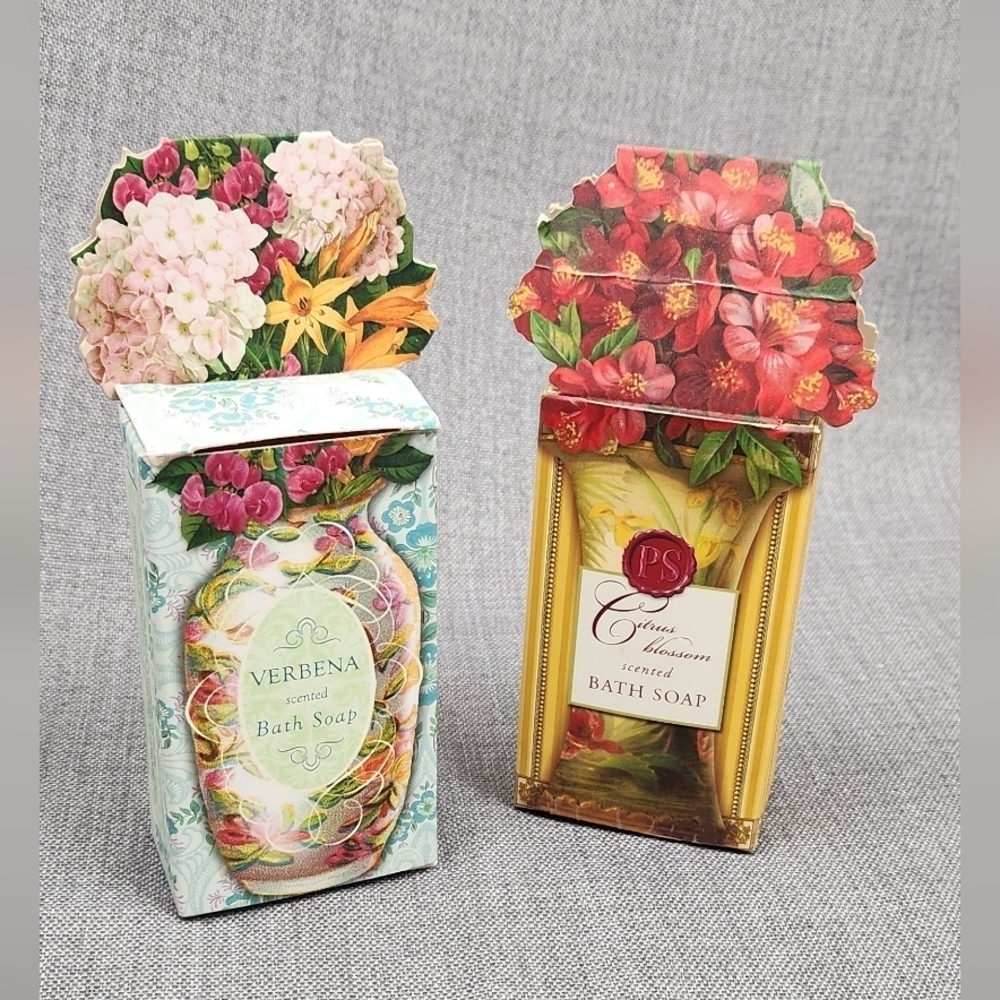 Punch Studio Gifted Line 6 Oz Bars Lot Of 2 Citrus Blossom ,Verbena Scented Bath